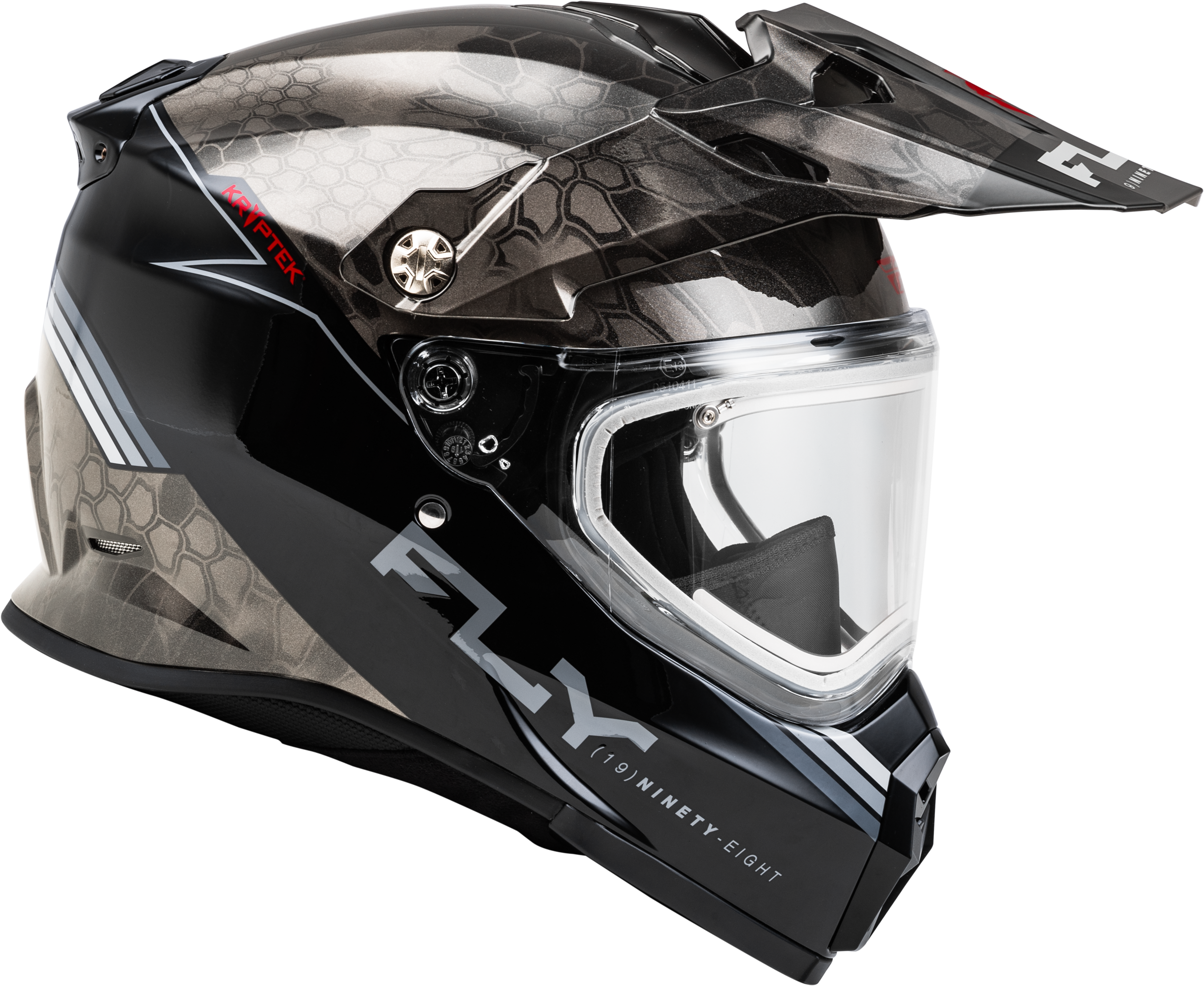 Trekker Cw Conceal Helmet Elec Shld Black/Grey/White Lg