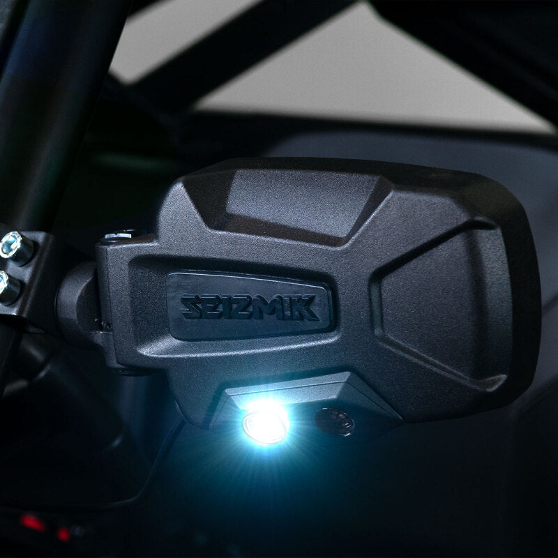 Seizmik 24+ Pol/Cam/Hon/Kaw Pursuit Night Vision LED Sideview Mirror-Adj. 1.75-2 in. ROP Clamp Pair