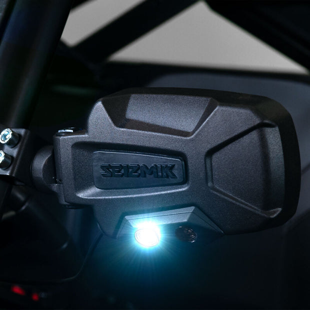 Seizmik 24+ Pol/Cam/Hon/Kaw Pursuit Night Vision LED Sideview Mirror-Adj. 1.75-2 in. ROP Clamp Pair