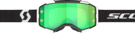 SCOTT Fury Goggle - Black/White - Green Chrome Lens 2728281007279