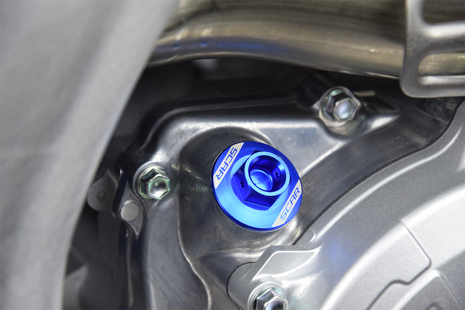 SCAR RACING Oil Filler Plug - Blue - Honda/Kawasaki/Triumph/Yamaha OFP100B