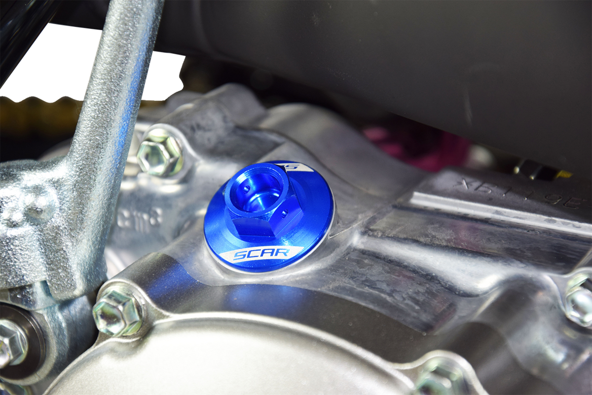 SCAR RACING Oil Filler Plug - Blue - Honda/Kawasaki/Triumph/Yamaha OFP100B