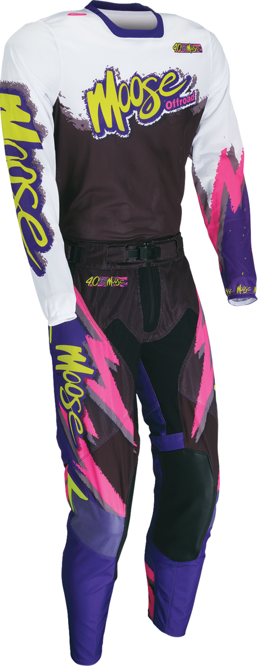 MOOSE OFFROAD Sahara LE Pants - White/Black/Purple - US 28 Slim 2901-12913