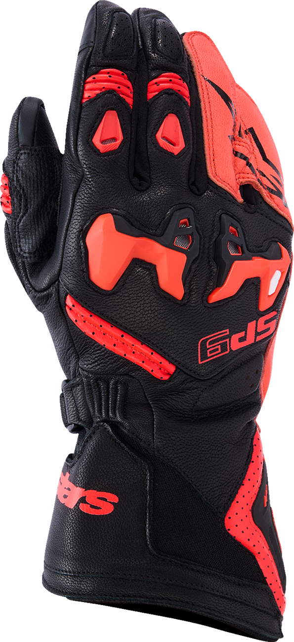 ALPINESTARS SP-9 Gloves - Black/Fluo Red - 2XL 3500526-1030-2XL