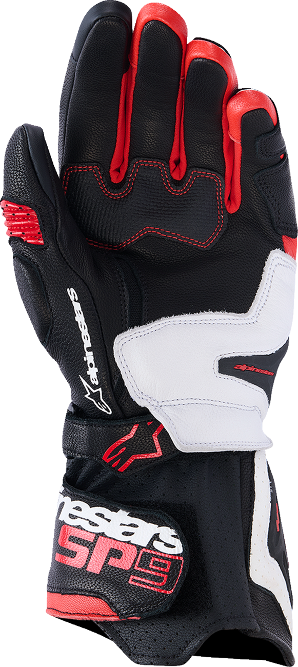 ALPINESTARS SP-9 Gloves - Black/White/Bright Red - 3XL 3500526-1304-3XL