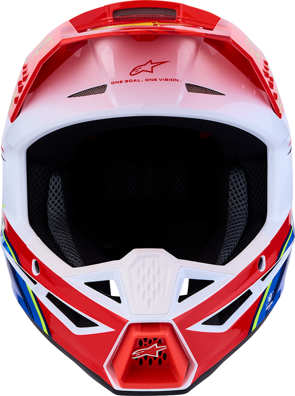 ALPINESTARS SM3 Helmet - Falcon - Red Fluo/White/Blue/Yellow Fluo - Large 8300927-3206-L