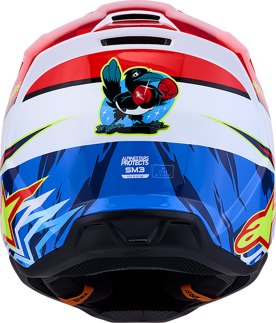 ALPINESTARS SM3 Helmet - Falcon - Red Fluo/White/Blue/Yellow Fluo - Large 8300927-3206-L