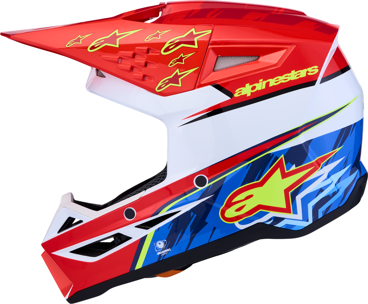 ALPINESTARS SM3 Helmet - Falcon - Red Fluo/White/Blue/Yellow Fluo - Large 8300927-3206-L