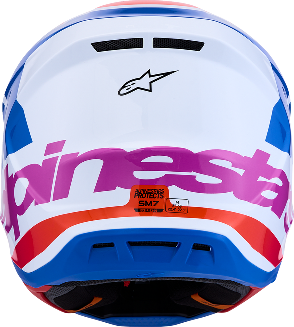 ALPINESTARS SM7 Helmet - Core - White/Blue/Orange/Pink - XL 8301826-2088-XL