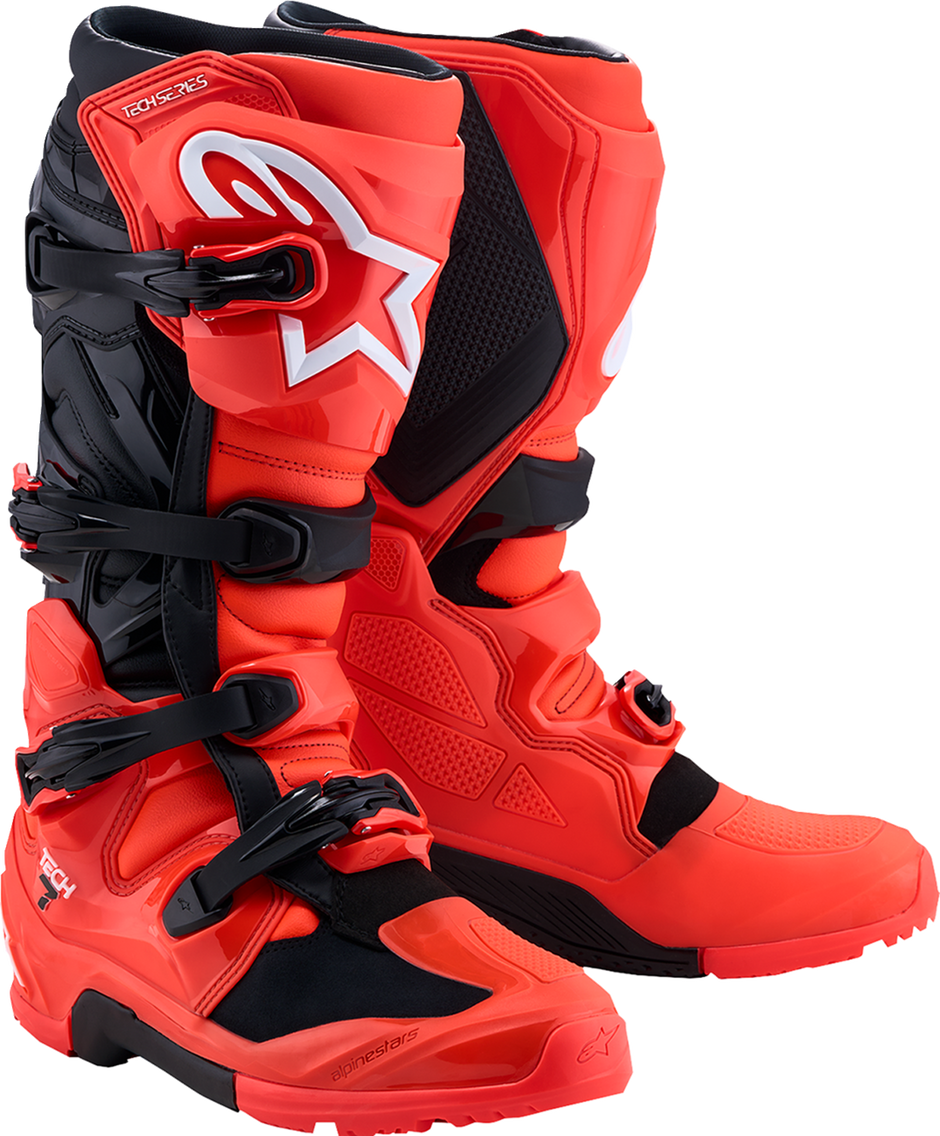 ALPINESTARS Tech 7 Enduro Boots - Black/Fluorescent Red - US 8 / EU 42 2010426-314-8