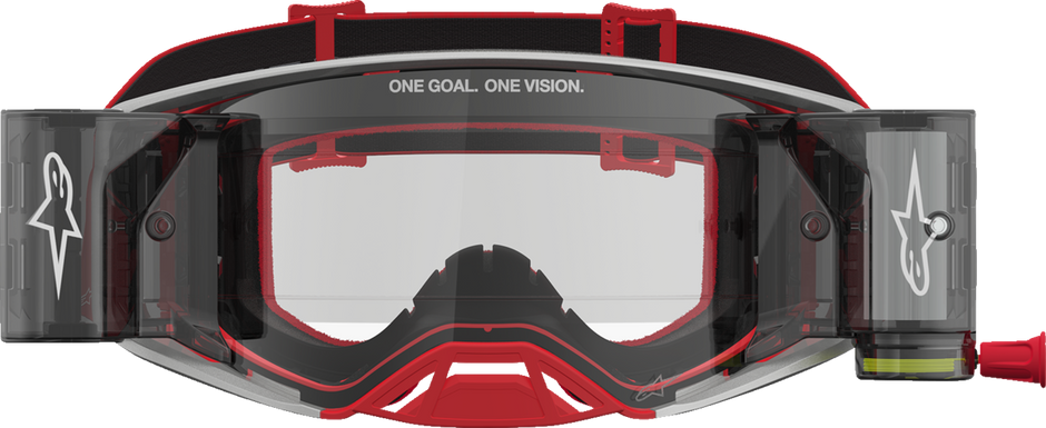 ALPINESTARS GOGGLES Supertech Goggle - Firma - Roll-Off - Red/Silver - Clear Lens 5100227-3246
