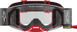 ALPINESTARS GOGGLES Supertech Goggle - Firma - Roll-Off - Red/Silver - Clear Lens 5100227-3246