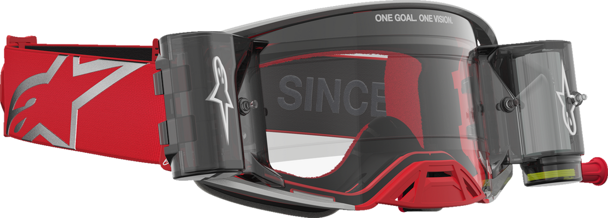 ALPINESTARS GOGGLES Supertech Goggle - Firma - Roll-Off - Red/Silver - Clear Lens 5100227-3246
