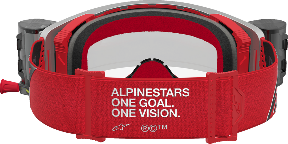 ALPINESTARS GOGGLES Supertech Goggle - Firma - Roll-Off - Red/Silver - Clear Lens 5100227-3246