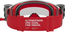 ALPINESTARS GOGGLES Supertech Goggle - Firma - Roll-Off - Red/Silver - Clear Lens 5100227-3246