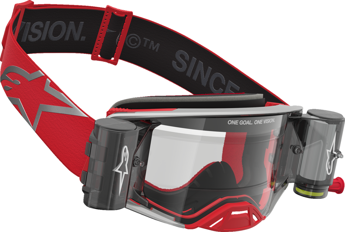 ALPINESTARS GOGGLES Supertech Goggle - Firma - Roll-Off - Red/Silver - Clear Lens 5100227-3246
