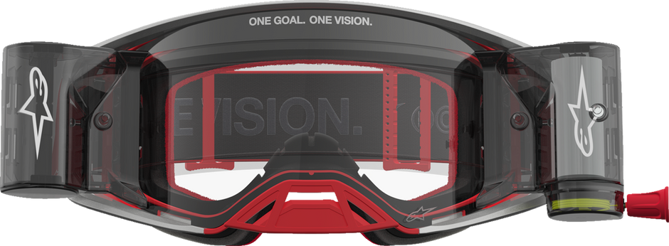 ALPINESTARS GOGGLES Supertech Goggle - Firma - Roll-Off - Red/Silver - Clear Lens 5100227-3246