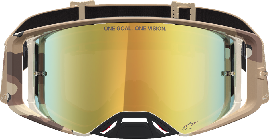 ALPINESTARS GOGGLES Supertech Goggle - Lone - Camo Desert - Gold Mirror Lens 5100627-8068