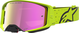ALPINESTARS GOGGLES Supertech Goggle - Vesta - Fluo Yellow/Black - Pink Mirror Lens 5100727-5002