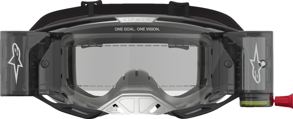 ALPINESTARS GOGGLES Vision 8 Goggle - Amber - Roll-Off - Black/Silver - Clear Lens 5103327-1742