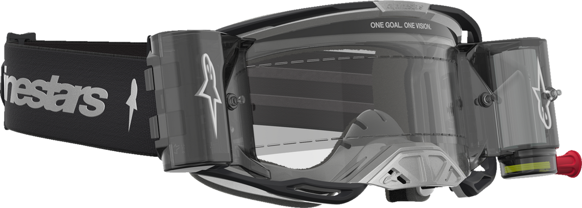 ALPINESTARS GOGGLES Vision 8 Goggle - Amber - Roll-Off - Black/Silver - Clear Lens 5103327-1742