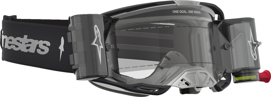 ALPINESTARS GOGGLES Vision 8 Goggle - Amber - Roll-Off - Black/Silver - Clear Lens 5103327-1742