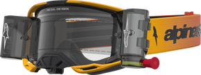 ALPINESTARS GOGGLES Vision 8 Goggle - Amber - Roll-Off - Yellow/Red/Black - Clear Lens 5103327-5009