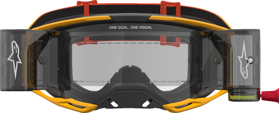 ALPINESTARS GOGGLES Vision 8 Goggle - Amber - Roll-Off - Yellow/Red/Black - Clear Lens 5103327-5009