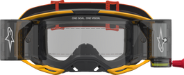 ALPINESTARS GOGGLES Vision 8 Goggle - Amber - Roll-Off - Yellow/Red/Black - Clear Lens 5103327-5009