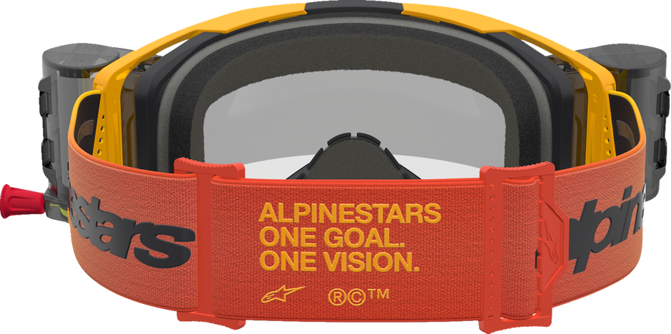 ALPINESTARS GOGGLES Vision 8 Goggle - Amber - Roll-Off - Yellow/Red/Black - Clear Lens 5103327-5009