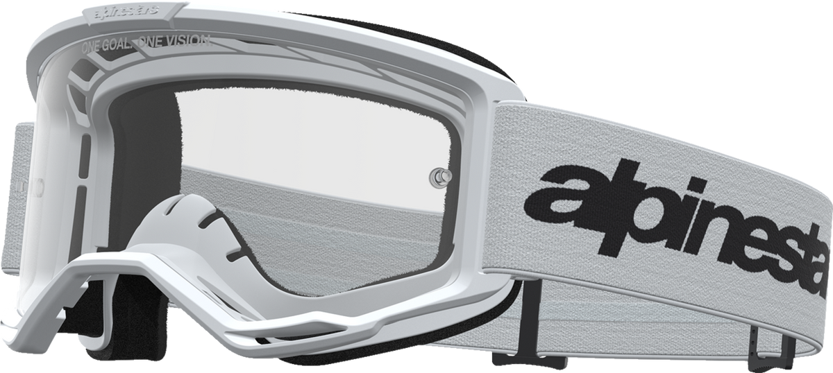 ALPINESTARS GOGGLES Vision 3 Goggle - Wordmark - White/Black - Clear Lens 5103325-2097