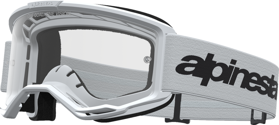 ALPINESTARS GOGGLES Vision 3 Goggle - Wordmark - White/Black - Clear Lens 5103325-2097