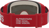 ALPINESTARS GOGGLES Vision 5 Goggle - Hone - Red/White - Silver Mirror Lens 5101827-3237