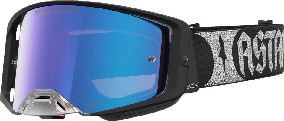 ALPINESTARS GOGGLES Supertech Goggle - Atrox - Black/Silver - Pink Mirror Lens 5100327-1712