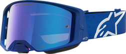 ALPINESTARS GOGGLES Supertech Goggle - Vesta - Blithe BL/White - Blue Mirror Lens 5100727-7353