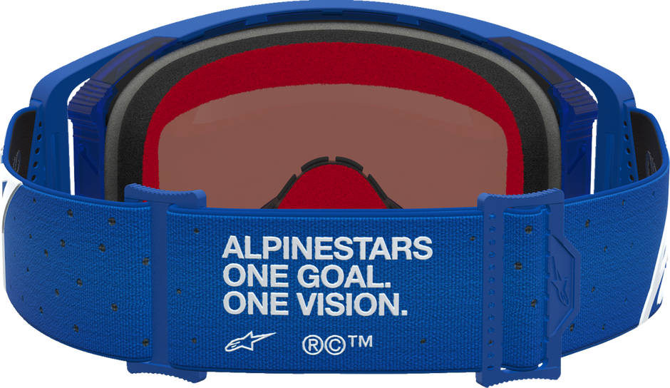 ALPINESTARS GOGGLES Supertech Goggle - Vesta - Blithe BL/White - Blue Mirror Lens 5100727-7353
