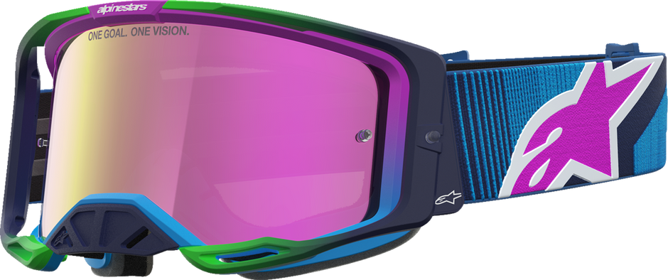 ALPINESTARS GOGGLES Vision 8 Goggle - Maven - Blithe Blue/Purple - Pink Mirror Lens 5101627-7358