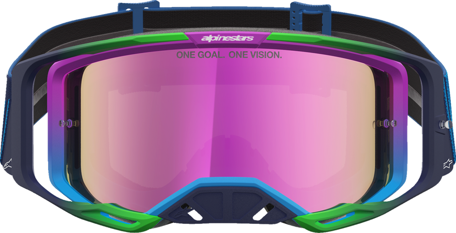 ALPINESTARS GOGGLES Vision 8 Goggle - Maven - Blithe Blue/Purple - Pink Mirror Lens 5101627-7358