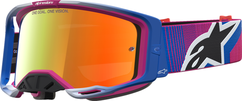 ALPINESTARS GOGGLES Vision 8 Goggle - Maven - Fire Red/Black - Red Mirror Lens 5101627-3235