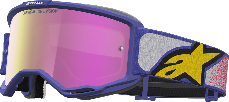 ALPINESTARS GOGGLES Vision 5 Goggle - Drag - Red/Purple - Pink Mirror Lens 5101727-3233