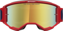 ALPINESTARS GOGGLES Vision 5 Goggle - Drag - Fire Red/Blue - Gold Mirror Lens 5101727-3239