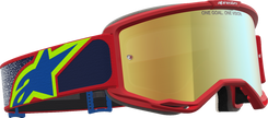 ALPINESTARS GOGGLES Vision 5 Goggle - Drag - Fire Red/Blue - Gold Mirror Lens 5101727-3239