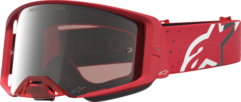 ALPINESTARS GOGGLES Youth Vision Goggle - Vesta - Red Fluo/Chrome - Silver Mirror Lens 5140127-3231