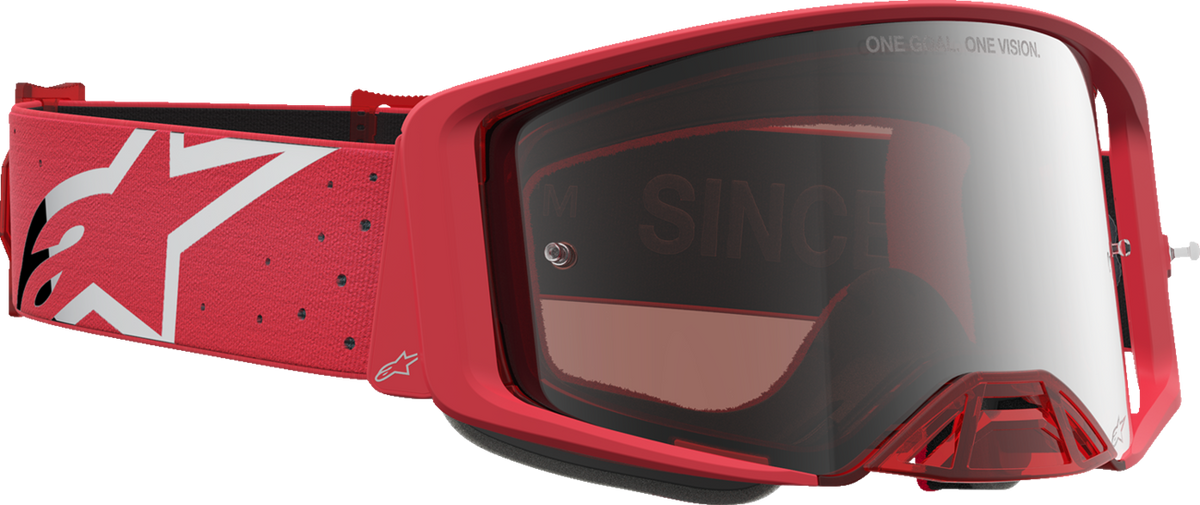 ALPINESTARS GOGGLES Youth Vision Goggle - Vesta - Red Fluo/Chrome - Silver Mirror Lens 5140127-3231
