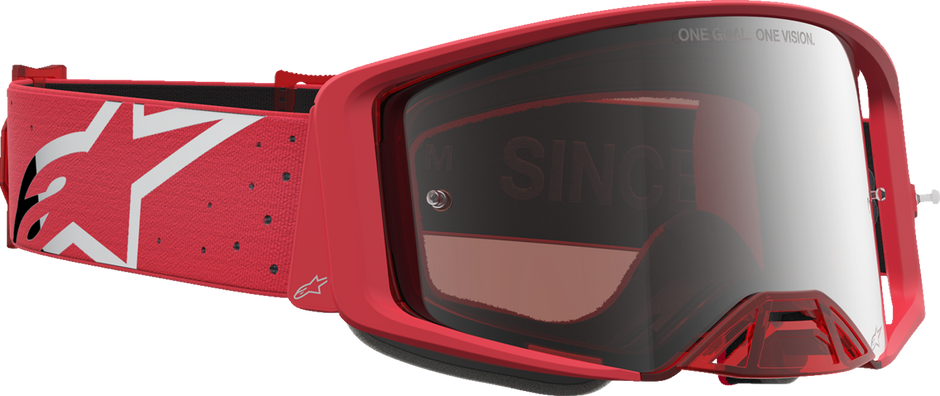 ALPINESTARS GOGGLES Youth Vision Goggle - Vesta - Red Fluo/Chrome - Silver Mirror Lens 5140127-3231