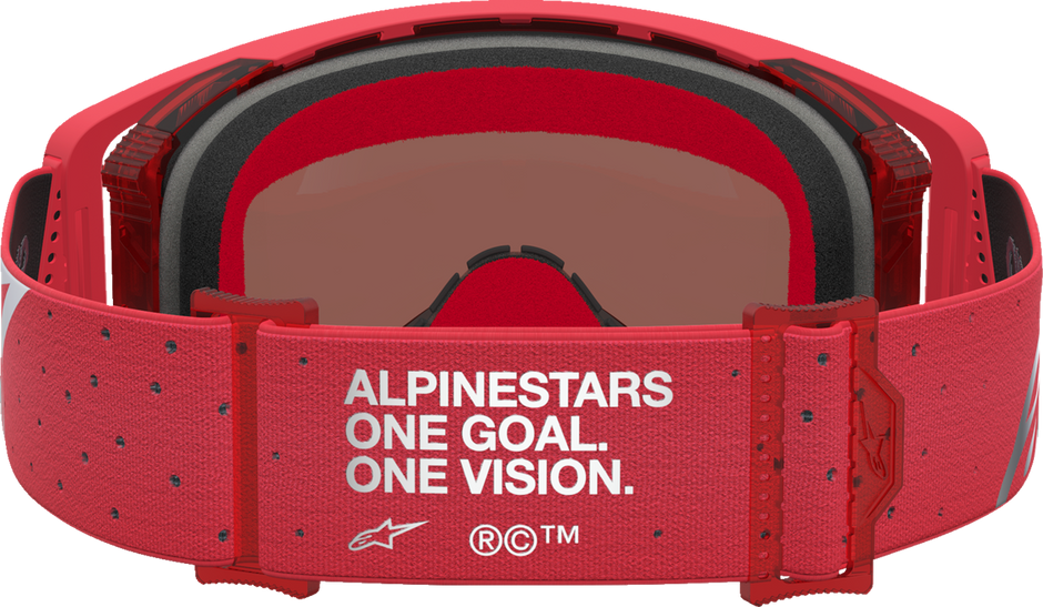 ALPINESTARS GOGGLES Youth Vision Goggle - Vesta - Red Fluo/Chrome - Silver Mirror Lens 5140127-3231