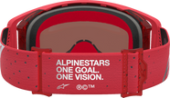 ALPINESTARS GOGGLES Youth Vision Goggle - Vesta - Red Fluo/Chrome - Silver Mirror Lens 5140127-3231