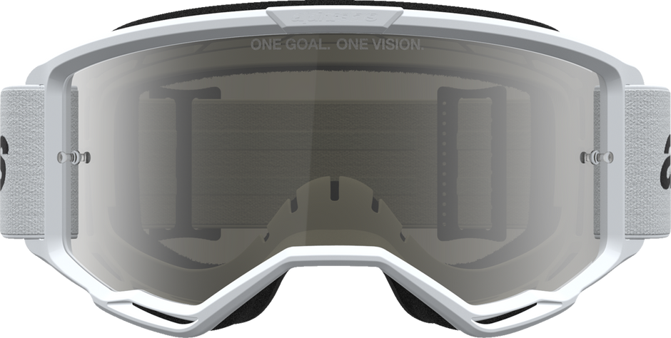 ALPINESTARS GOGGLES Vision 3 Goggle - Wordmark - White/Black - Silver Mirror Lens 5103225-2094