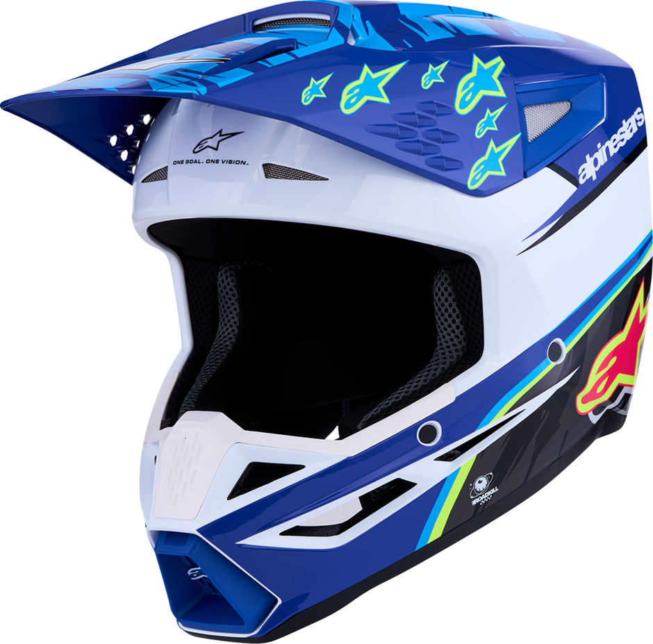 ALPINESTARS SM3 Helmet - Falcon - Blue/White/Black/Pink Fluo - Large 8300927-7347-L