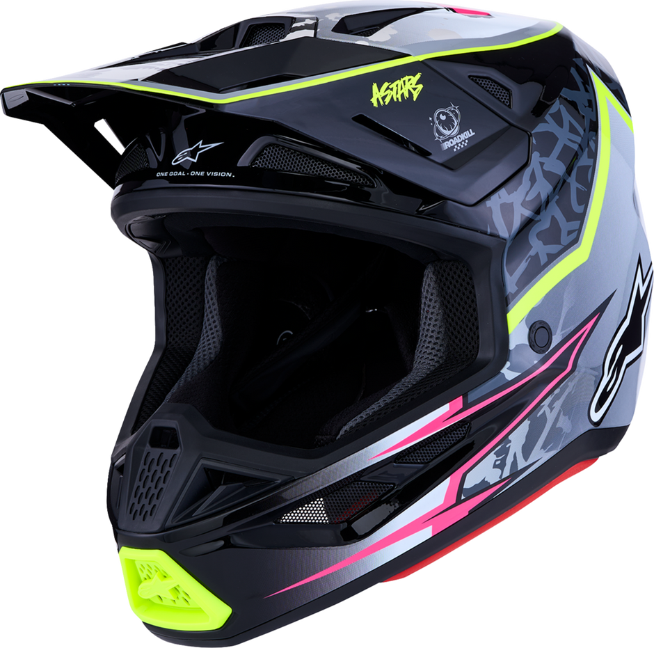 ALPINESTARS SM7 Helmet - Blaster - Black/Gray/White/Yellow Fluo - Large 8301627-1697-L